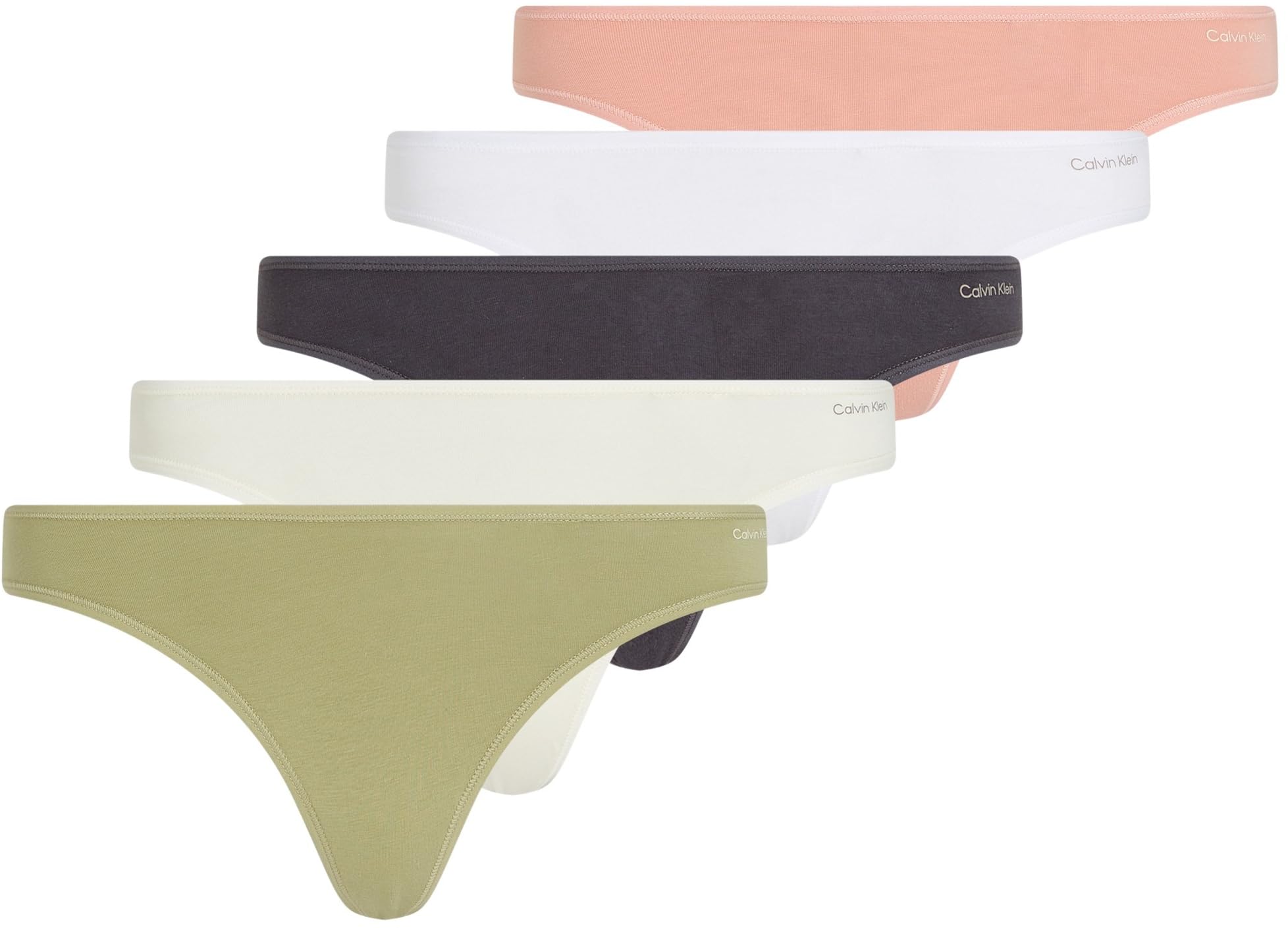 Calvin Klein Thong 5pk 000qd5250e Thong Femme (Lot de 5)