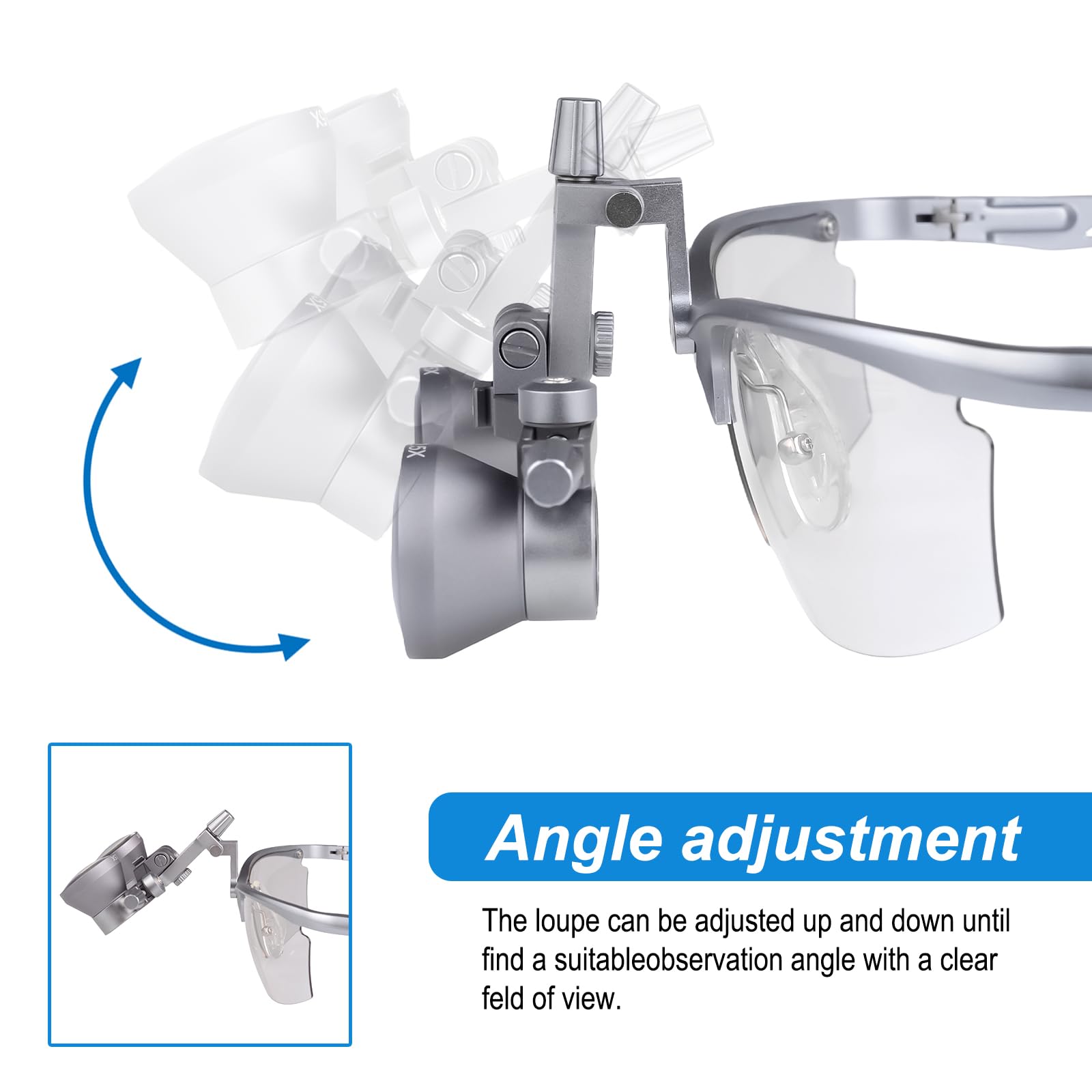 Lupas prismáticas ajustables con cuerpo de aluminio, distancia de trabajo de 450 mm (2,5 x)