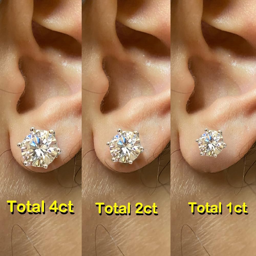Super Flash Moissanite Stud Earrings Women Men Gift 1-4 Carat Laboratory Diamond S925 Silver Earrings Wedding Jewelry - Image 5