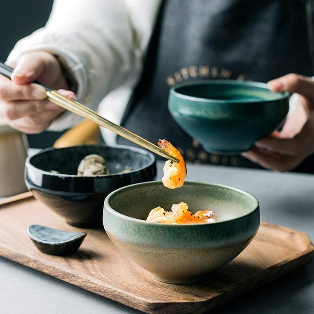 Ceramic Large Mixing Bowl Wide Mouth Ramen Noodle, Udon, Pasta, Soup, Donburi Bowl/Serving Bowl Bowls(E)