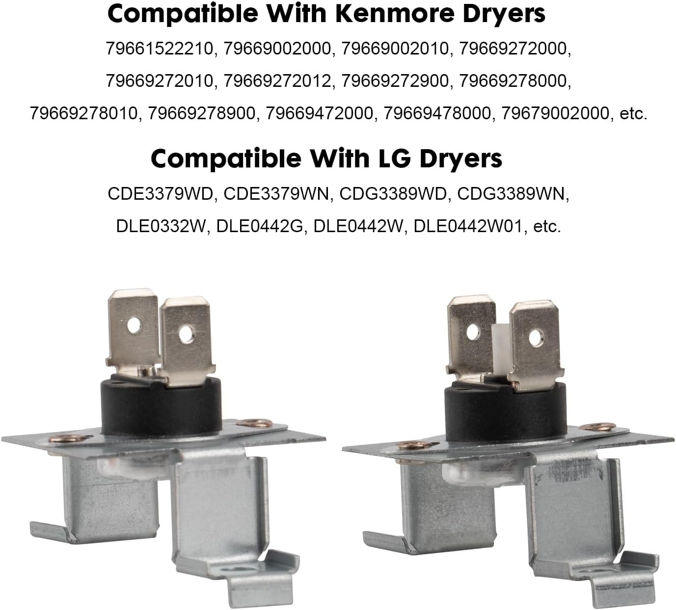 Dryer Thermistor and Thermostat Kit AGM30045804, 6931EL3003C Limit Thermostat & 6323EL2001B Thermistor & 6931EL3004B Thermostat Compatible with LG Kenmore Dryers Replaces AP7206815 PS16732335