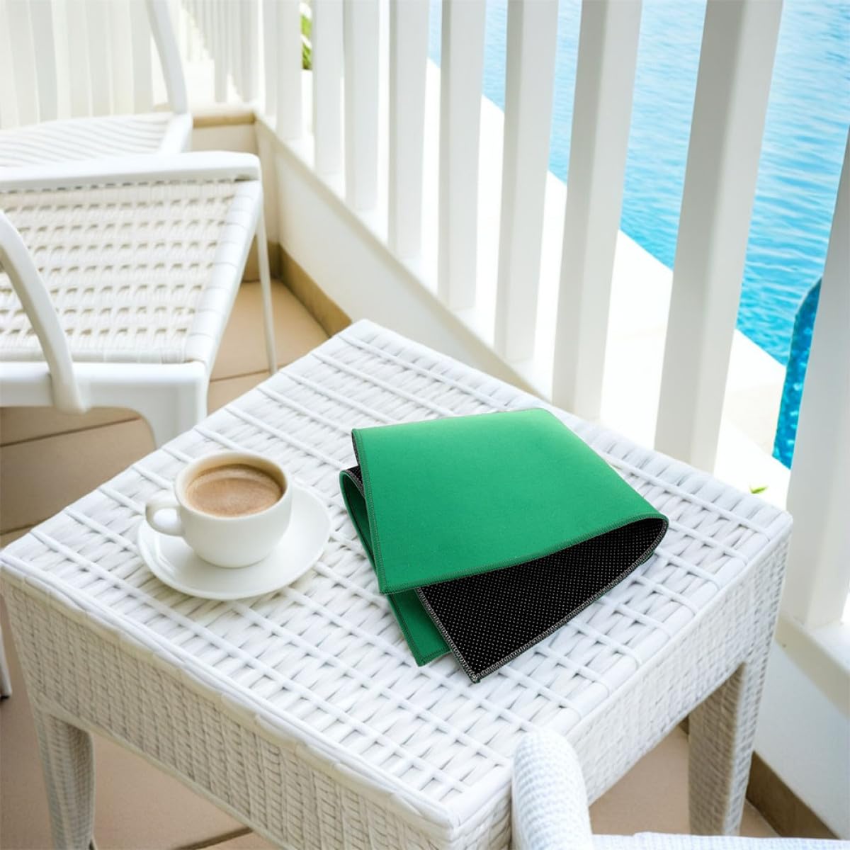 Tappetino da Mahjong Quadrato Verde 70x70 Cm Set 2 Pezzi Copertura Antiscivolo e Fonoassorbente per Tavolo da Gioco Domestico, Accessori per Giochi da Tavolo Riduzione Rumore