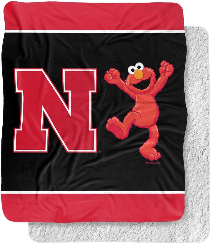 Arizona State x Sesame Street Blanket, 50"x60" Primary Logo & Big Bird Silky Touch Sherpa Back Super Soft Throw Blanket