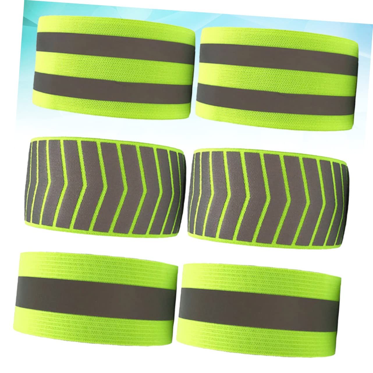 UPKOCH 2 Set Bracciale Riflettente Sport Braccialetto Polso Cintura da Corsa Bracciale Fluorescente Notte Bracciali Fluorescenti Braccialetti di Sicurezza Green 6 Pezzi*2