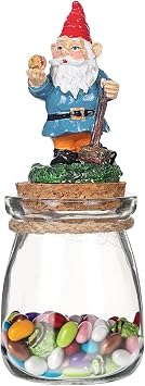 Christmas Cookie Jar, Clear Storage Jars, Gnome Cookie Container, Decorative Glass Jar, Food Storage Container, Glass Jar with Lid, Buffet Storage Container, Coffee Jar, Flour Jar, 16cm Glass Jar