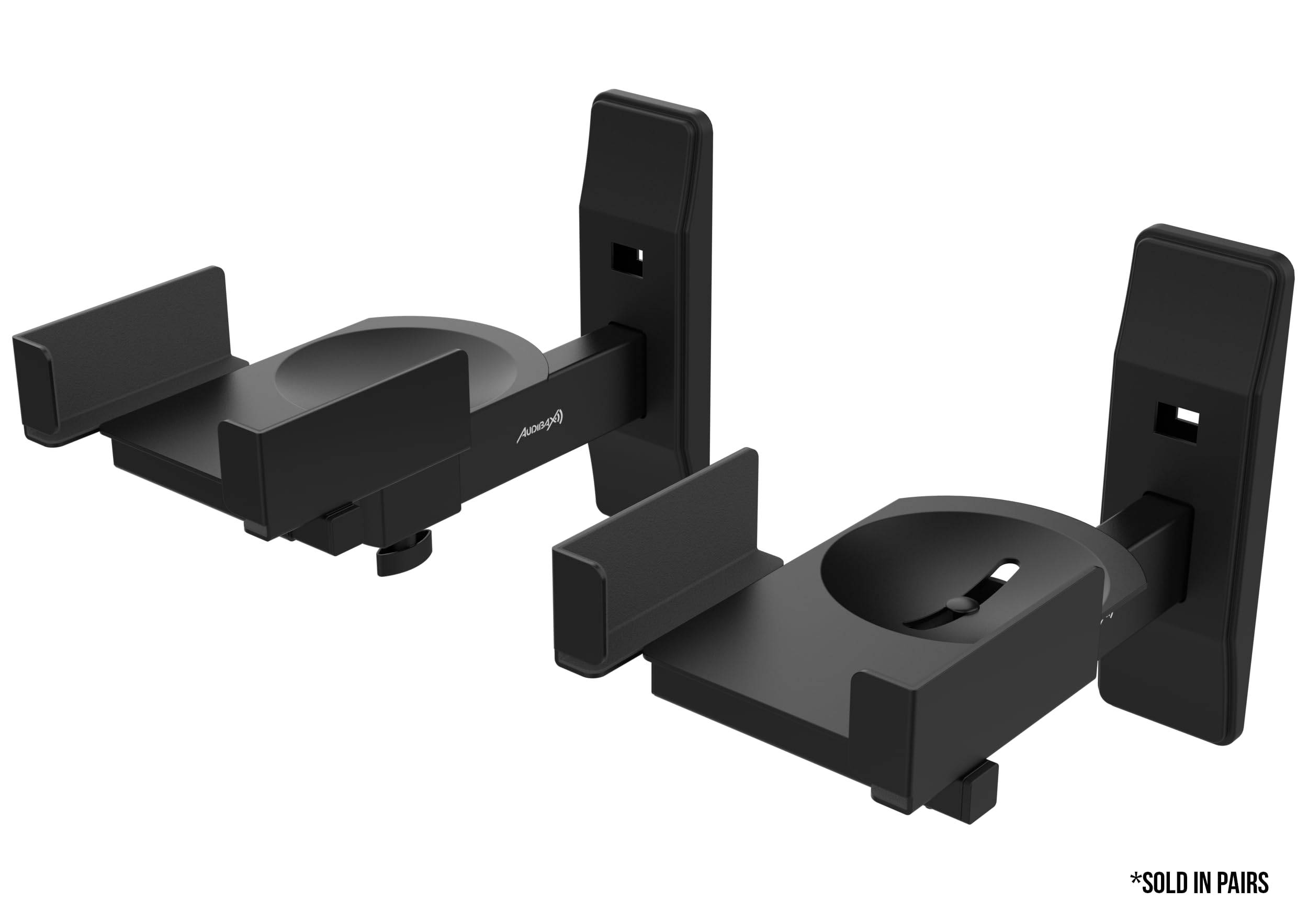 Audibax Neo STMW 2S Pareja Soportes de Pared - para Monitor Estudio y Altavoz - Rango Agarre 130x320mm - Ajuste versátil V15° x H180° - Metal Resistente - Ideal para monitores de 4, 5, 6 Y 8 Pulgadas