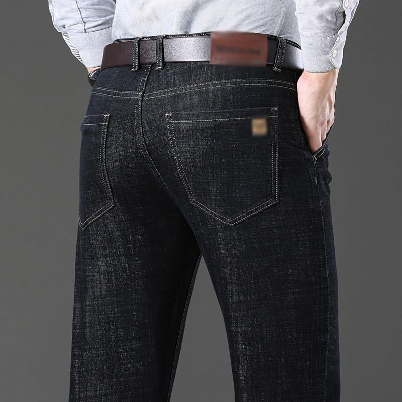 Stretch Solid Jeans Business Denim Slim-fit Jeans Pants4