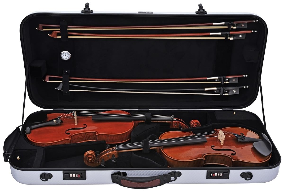 Double Étui pour Violon 4/4, Alto 36-43 Hybrid Fiberglass Special Argent M-case