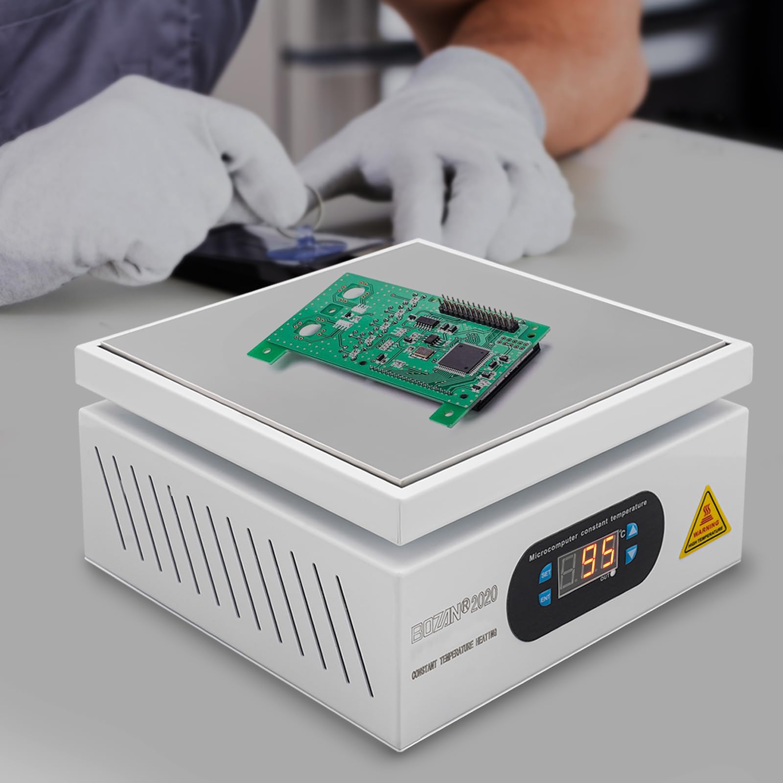 Placa calefactora 700 W, placa LED digital, microordenador, placa calefactora eléctrica 200 x 200 mm, laboratorio, equipo de laboratorio científico, eléctrico