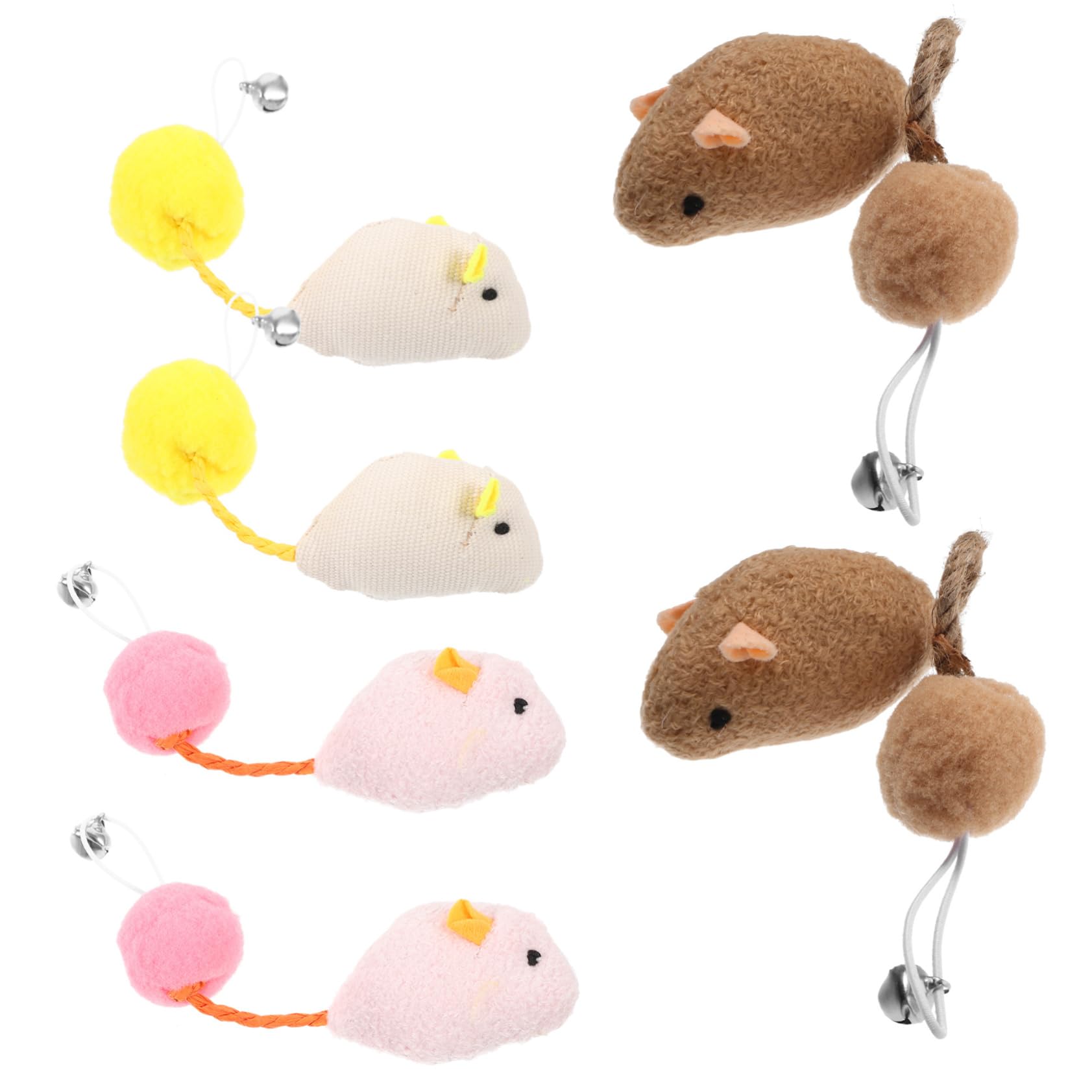 TOYANDONA 6pièces Souris pour Chats avec Cloches Jouets Interactifs pour Instinct De Chasse Et Éviter Ennui