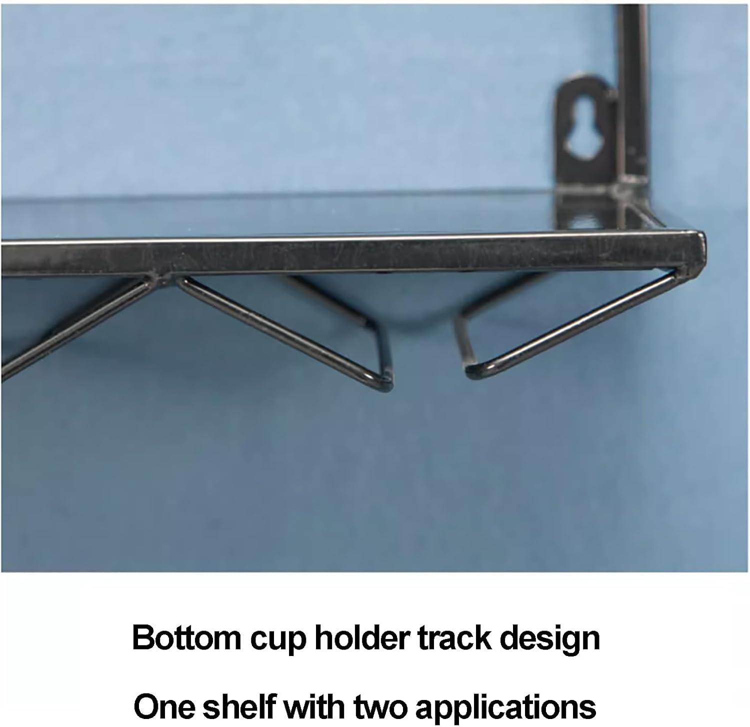 Modern Wall Mounted Wine Rack - Metal Floating Shelf for Wine Bottles & Glasses, Multifunctional Iron Holder, Stylish Bar Display Unit for Kitchen & Restaurant (Color: Black)