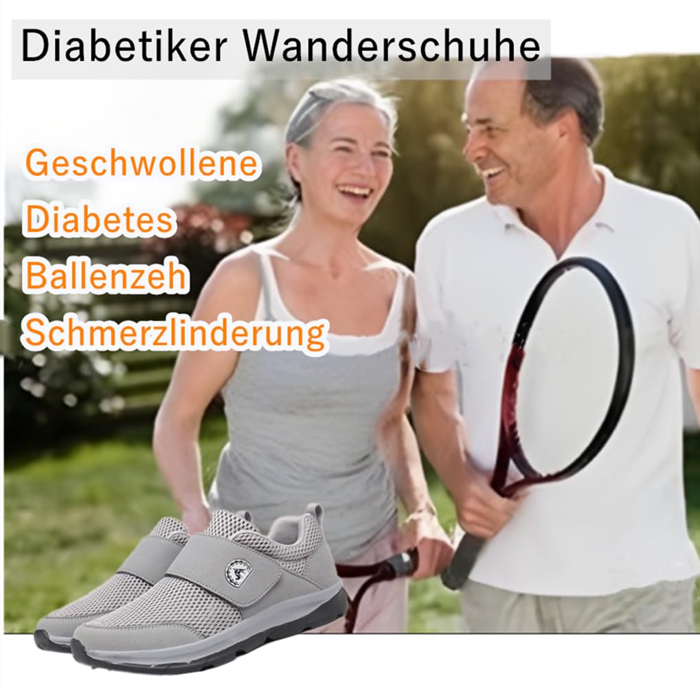 Scarpe Diabetiche Donna Uomo Ortopedica Scarpe da Passeggio Traspirante Regolabili Larghe Ciabatte Anziani Piedi Gonfi