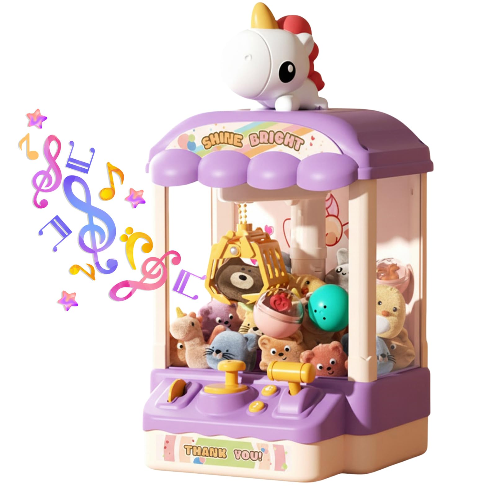 Belle machine à griffes avec son et jouet en peluche