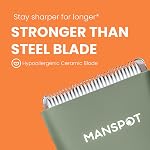 MANSPOT Groin Hair Trimmer for Men, Electric Ball Trimmer/Shaver, Replaceable Ceramic Blade Heads, Waterproof Wet/Dry Groin MANSPOT& Body Shaver Groomer, 90 Minutes Shaving After Fully Charged (Green)