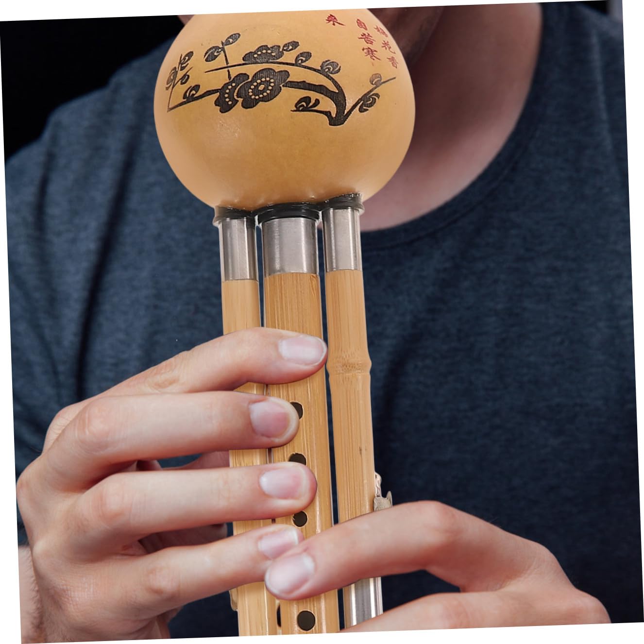 Handgefertigte Hulusi Flöte C tonart Ethnisches Musikinstrument Aus Natürlichem Holz Und Kürbis Für Anfänger Mit Reinem Klang Und Langlebiger Legierungszunge