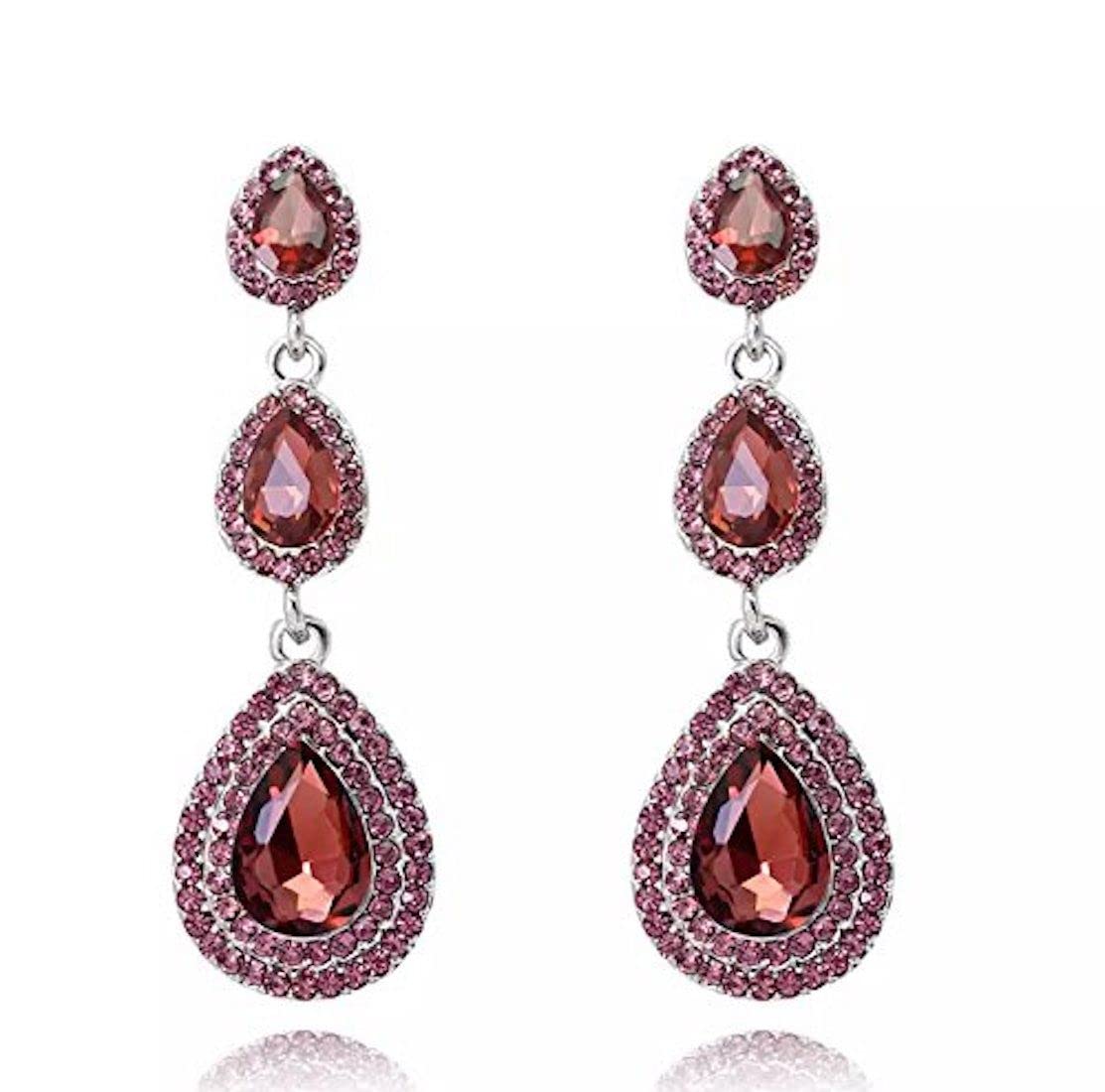 Nilus Collection Traditional 18K Gold Plated and Crystal Dangle & Drop Earrings for Women & Girls, Rhinestone Geometric Statement Alloy Earrings (B0BNLL9D2T) Amazon Price History, Amazon Price Tracker