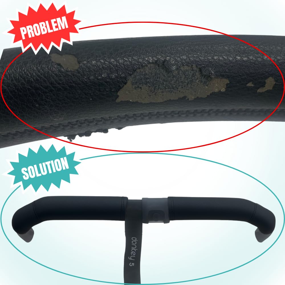 PROTEC TIF | Coperture per manubrio in similpelle compatibili con Bugaboo Donkey 3 e 5 (si adatta alle coperture originali)