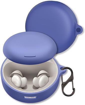 Case for Anker Soundcore Sleep A30 Special Earbuds, FJIASTB Soft Silicone Shockproof Protective Cover with Carabiner Dark Blue