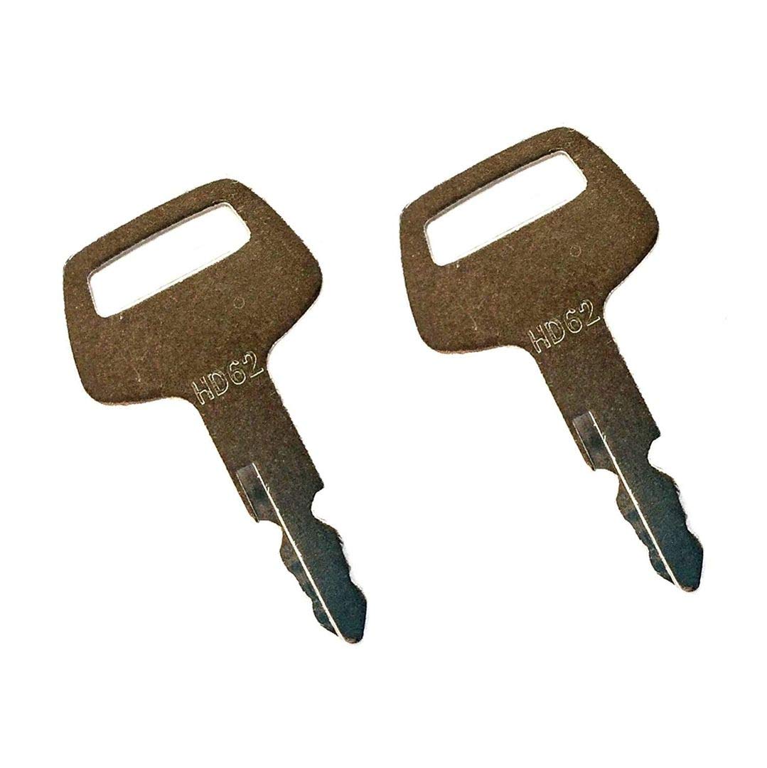 RT-PARTS (2) Ignition Keys HD62 for Hyundai Nagano Sunward Thomas Hitachi Bobcat 41307-00007 Mini-Excavator 316