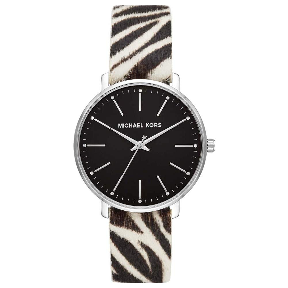 Michael Kors MK2929 Women\'s Pyper Black Dial Watch Amazon.com: Michael Kors Pyper Three-Hand Black Leather  main image 4