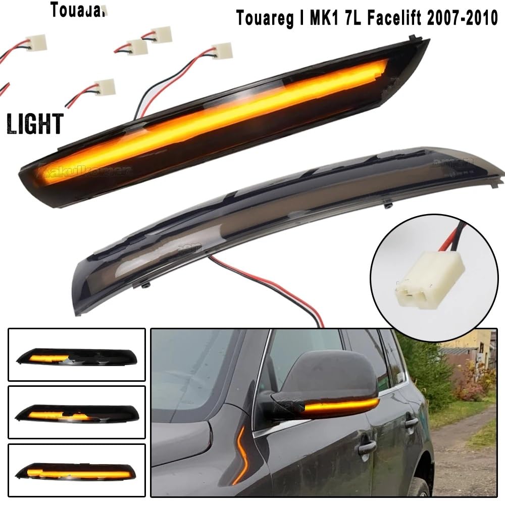 La Señal Giro Para VW para Touareg I MK1 7L para Facelift 2007-2011 luces LED dinámicas de señal de giro espejo retrovisor indicador intermitente repetidor. Señal De Giro Que Fluye Luz