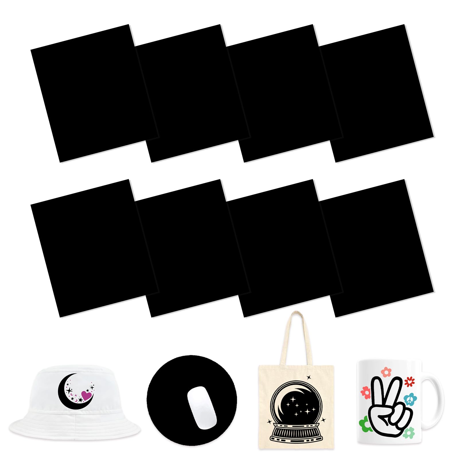 Black Sublimation Transfer Ink Paper 8 Sheets 12 * 10in