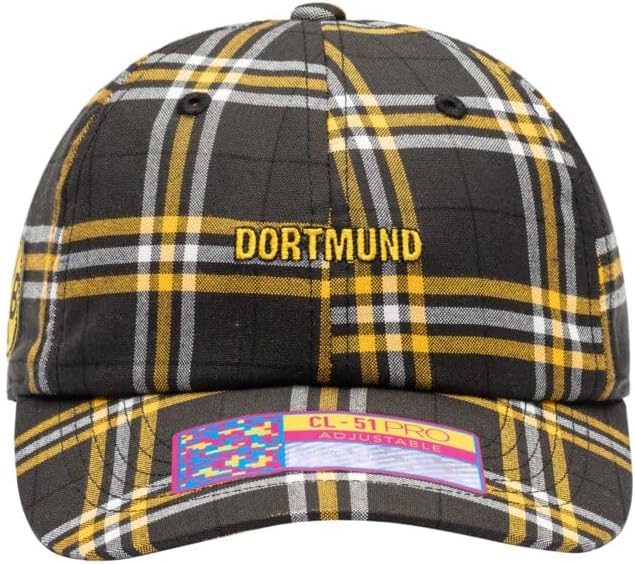 Fan Ink Borussia Dortmund - Mogul Premium Plaid Adjustable Hat Black and Yellow - Image 2