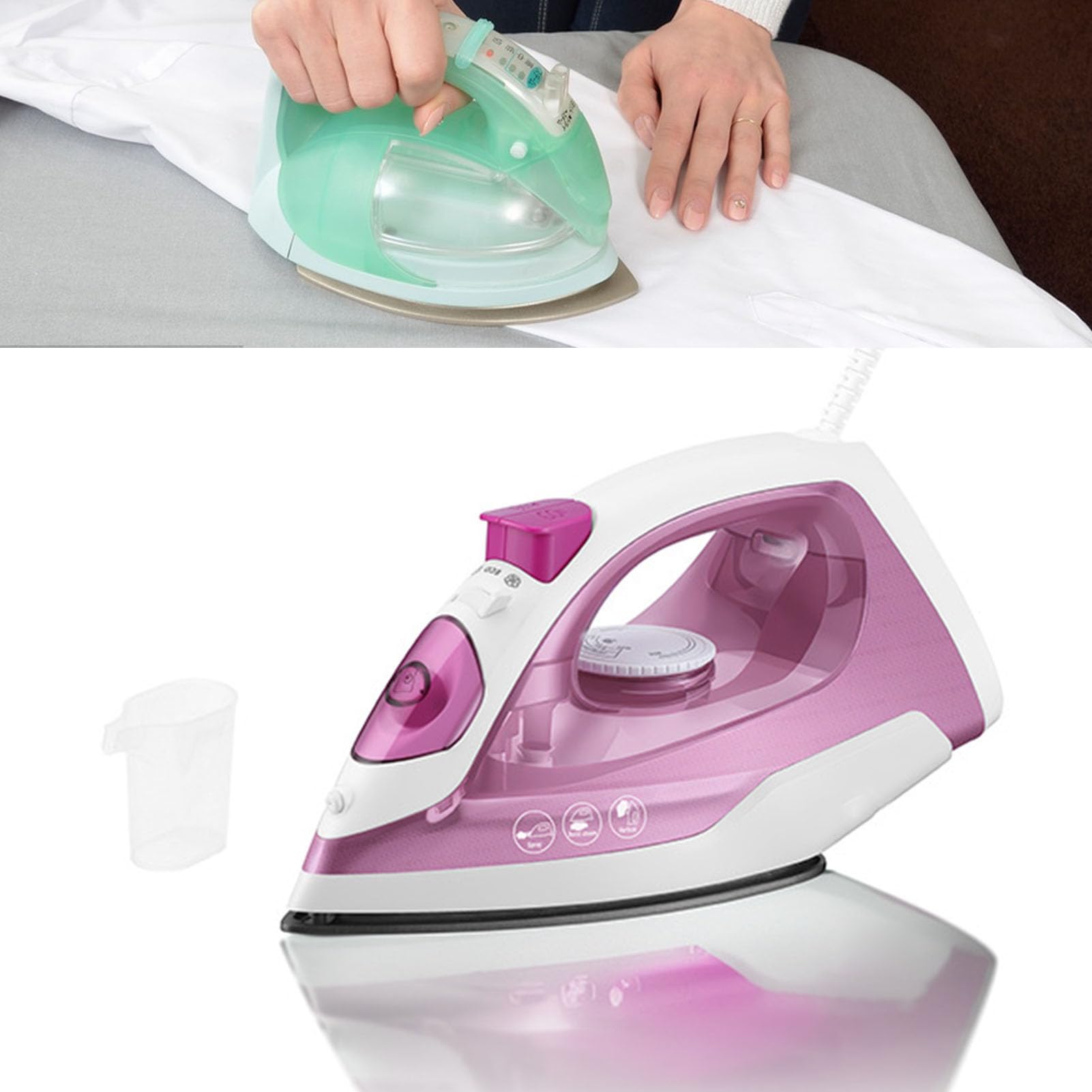 Qcwwy Ręczne żelazko Parowe, Przenośne Mini, 1000W, do Użytku Domowego i