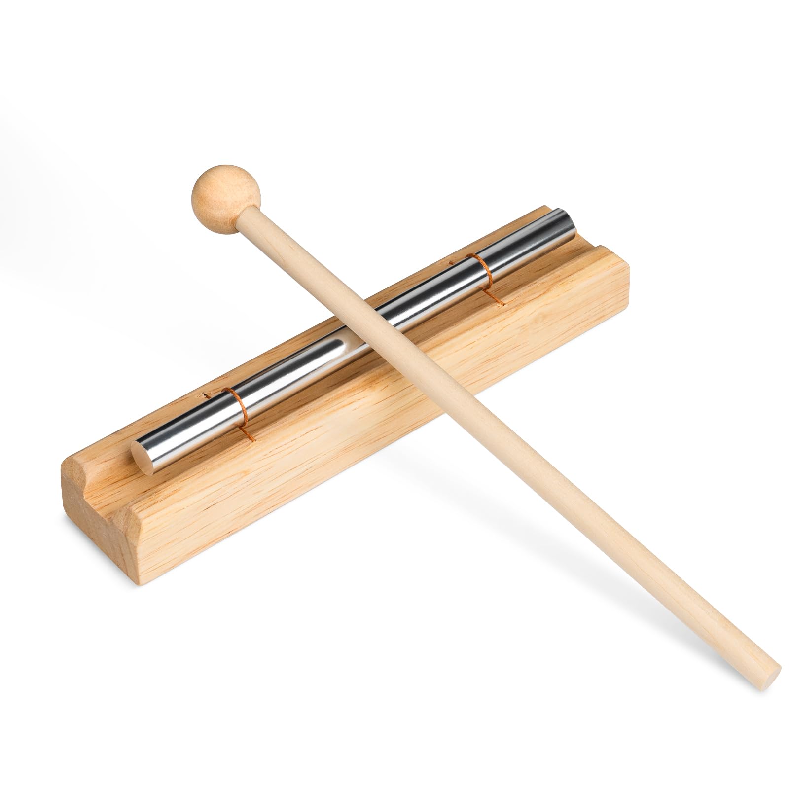 Wooden Percussion Instruments, Meditation Energy Chime Teacher Tools Reminder, Solo Musical Chime with Mallet for Stress Relief, Sound Therapy Spiritual Gift for Classroom Prayer Yoga Music