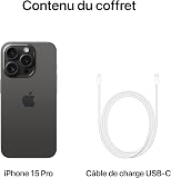 Apple iPhone 15 Pro (128 Go) - Titane Noir - 6