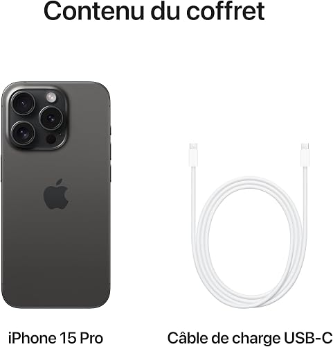 Apple iPhone 15 Pro (128 Go) - Titane Noir - 6