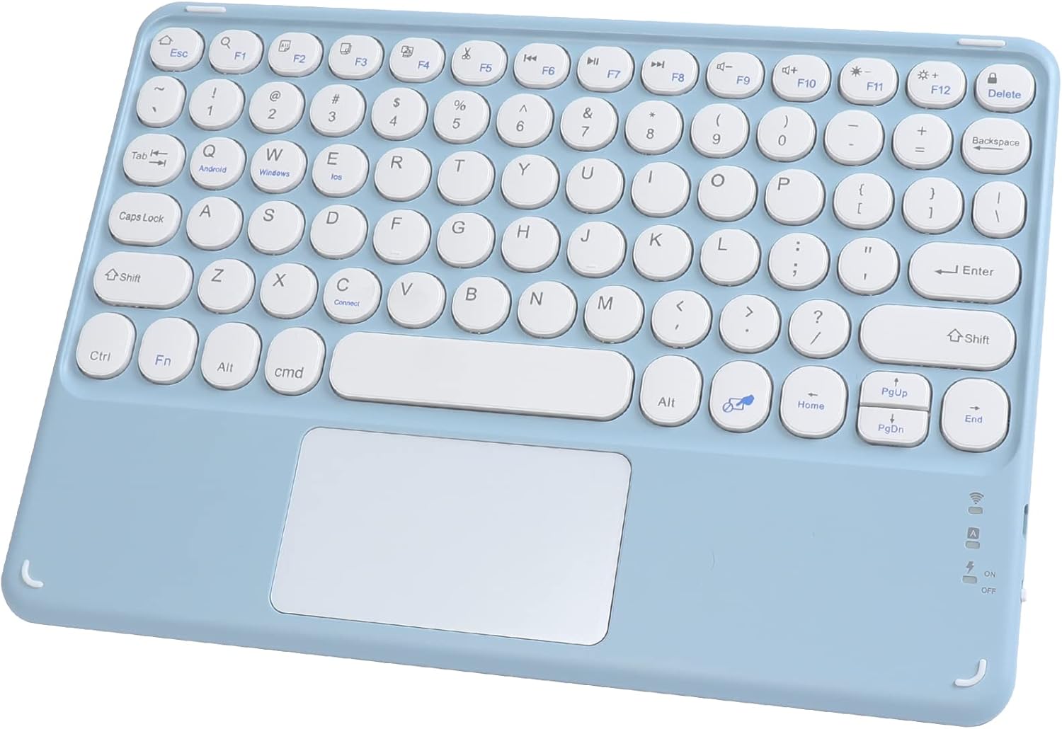 Bluetooth キーボード Ipad用 タブレット用 スマホ用 ノートパソコン用キーボード タッチパッド付 Usb充電 薄型 小型 コンパクト 可愛い Windows Ios Android対応 青 売れ筋ランキング