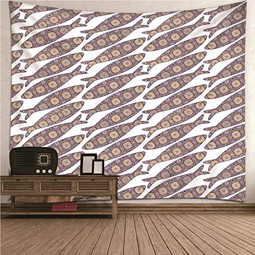 Décoration murale moderne violette pour créer une ambiance marine au salon