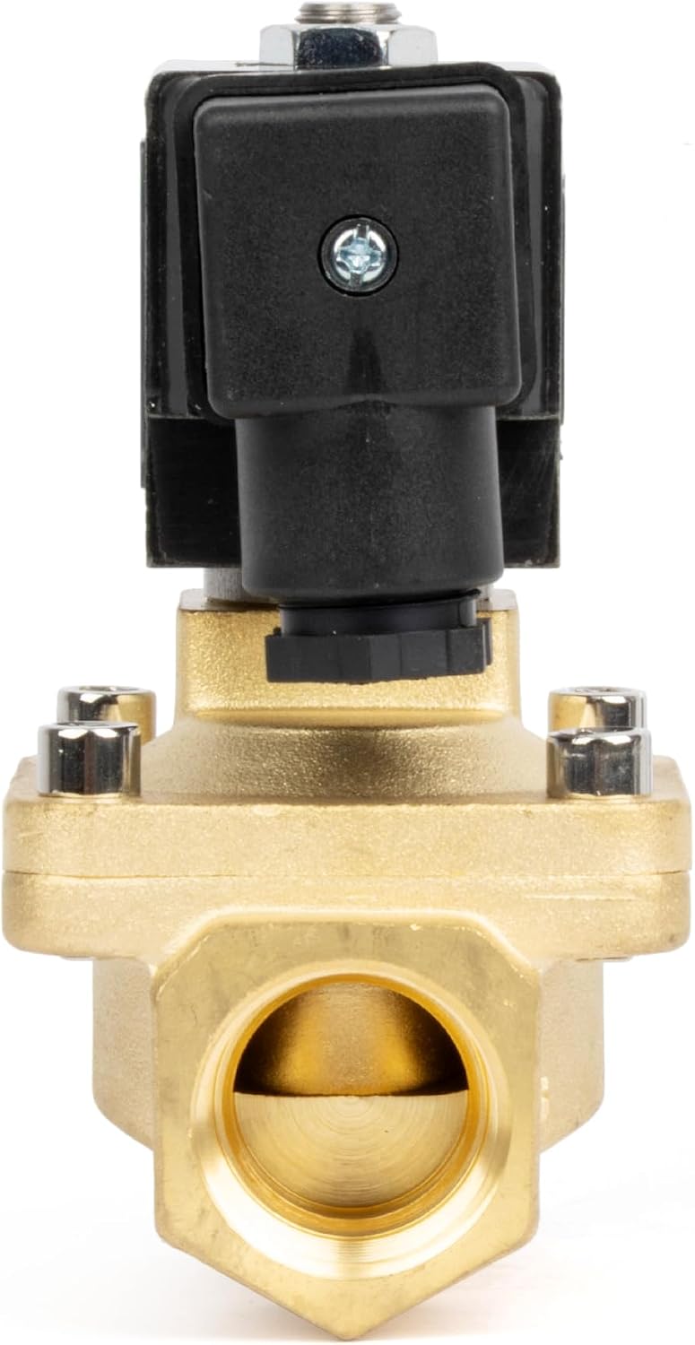 U.S. Solid Pilot Operated Brass Solenoid Valve - 3/4" 12V DC (Up to 232 psi) Electric Water Valve with NBR Seal