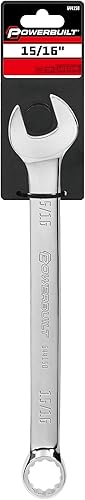 Miniatura 6 de Powerbuilt Llave combinada de 1516 pulgadas, caja SAE de doble extremo de 12 puntos y extremo abierto, pulido, desplazamiento de 15 grados - 644150