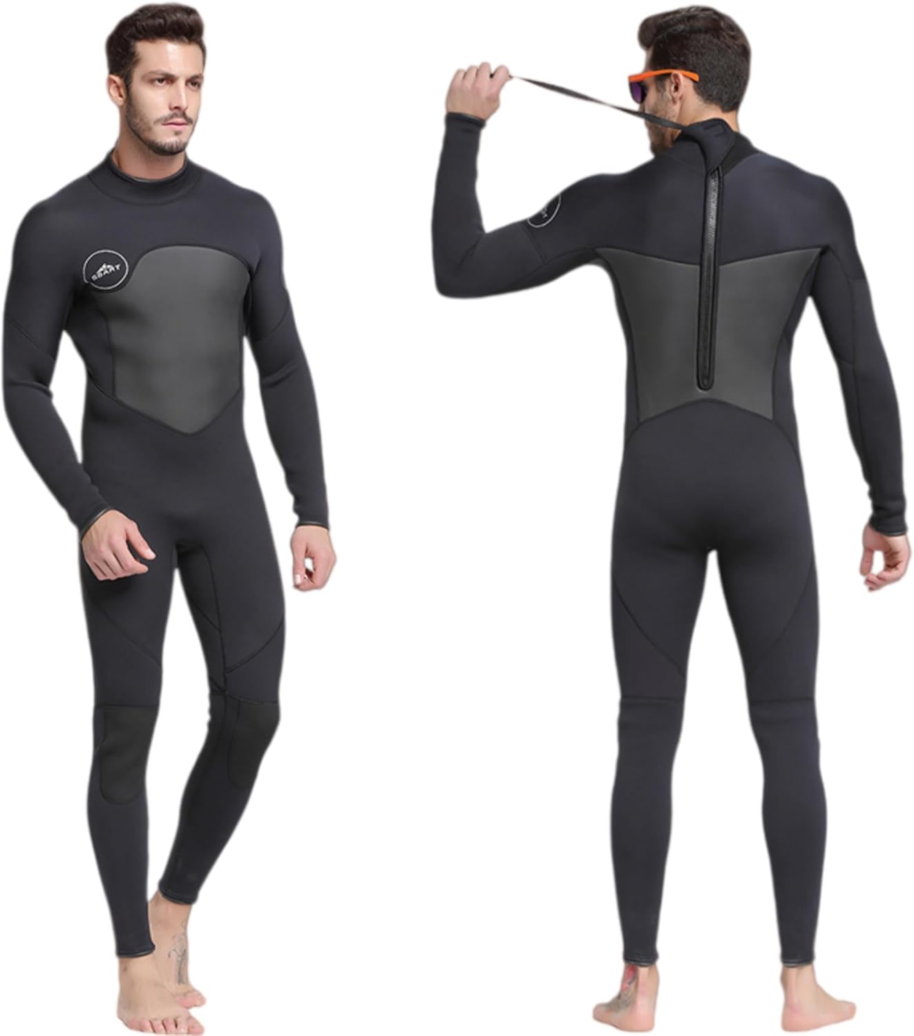 Sbart Premium Men's 1.5mm Neoprene Full Body Wetsuit, Keep Warm & Comfy, Adult Men Fullsuit Diving Suit for Scuba Diving Snorkeling Surfing Swimming Kayaking Paddling SUP All Watersports