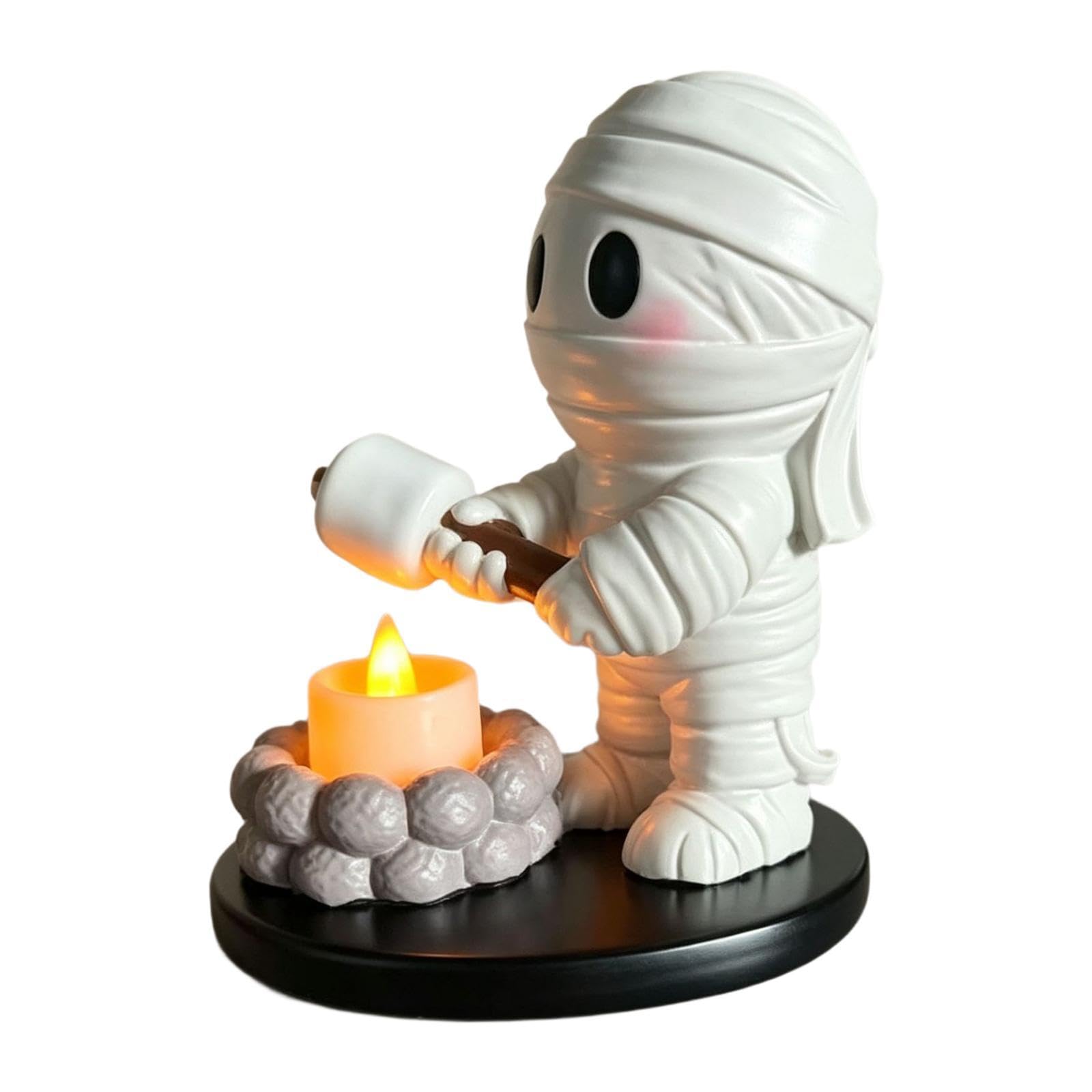 LOVIVER Portavelas de Halloween, pequeño y Bonito Adorno sin Llama, Figura de Resina para Interiores, Ideal como Centro de Mesa para la Oficina o el hogar, Style C