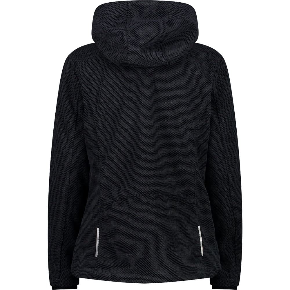 CMP - Woman Jacket Zip Hood, Woman, Titanio-Nero-Campari, 44
