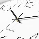 Foxtop Black Wall Clock Silent Non Ticking 12 Inch Quartz Battery Operated Round Clock Easy to Read for Office Classroom School Home Living Room Bedroom Kitchen Decor