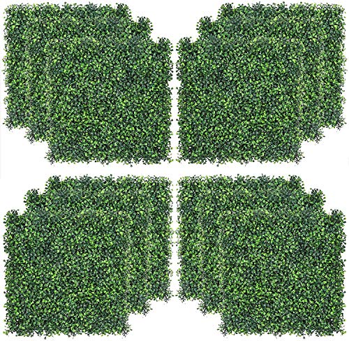KASZOO Grass Wall 6 Pack 20"x20" Artificial Boxwood Hedge Wall Panels, Privacy Hedge Screen Faux Boxwood for Outdoor,Indoor,Garden,Fence,Backyard,Greenery Walls