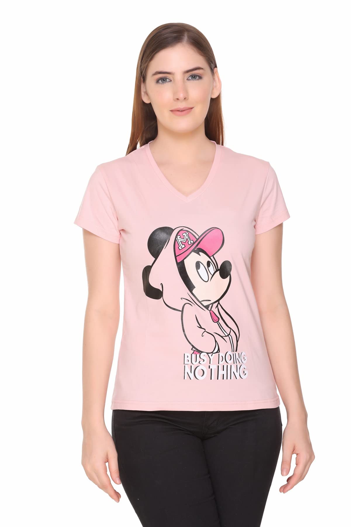 Womens Cotton-Spandex T-Shirt | Stretchable Casual Wear | Super Soft Bio-Washed Fabric-image-49