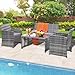 KROFEM Outdoor Patio Conversation Set Rattan Sectional Sofa with Cushions All Weather Wicker Furniture for Garden Porch Backyard, Grey