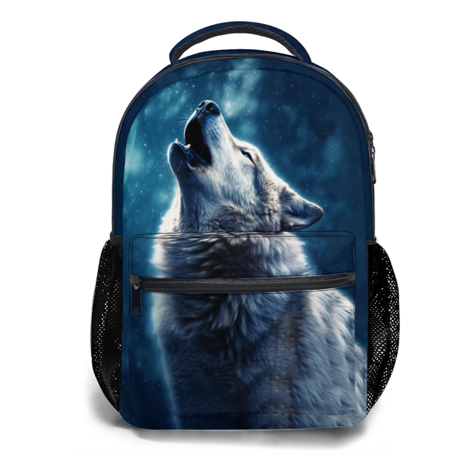 Sphragiyn Wolf Backpack Lightweight School Bag Bookbag for Kids Girls Boys Elementary Students 1st 2nd 3rd 4th 5th Grade