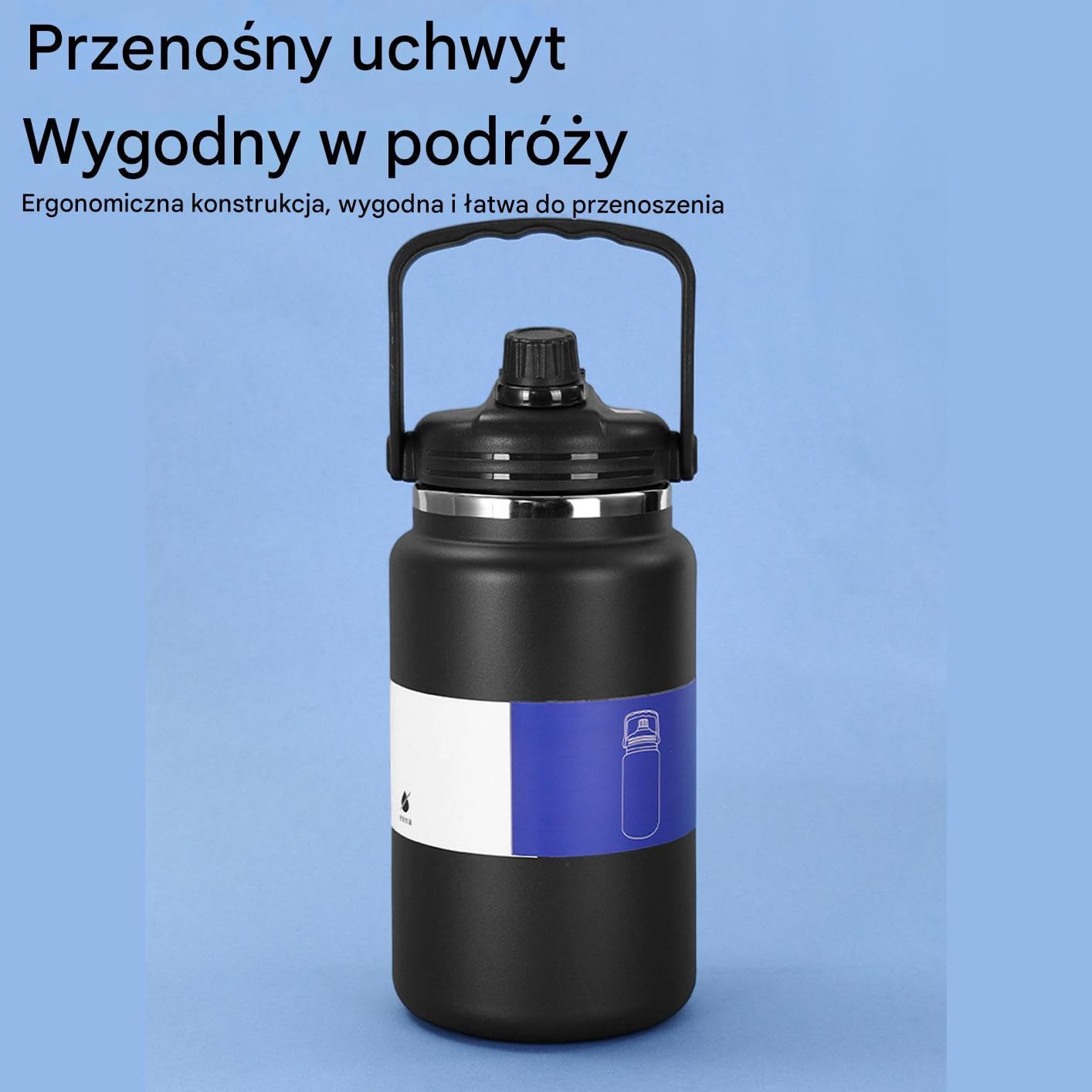 Bidon Termiczny 4 l Termos Próżniowy | Butelka Do Wody Izolowana Ze Stali Nierdzewnej Do Siłowni Wędrówek Szkoły Podróży Kempingu Kolarstwa Sportów Plaży Na