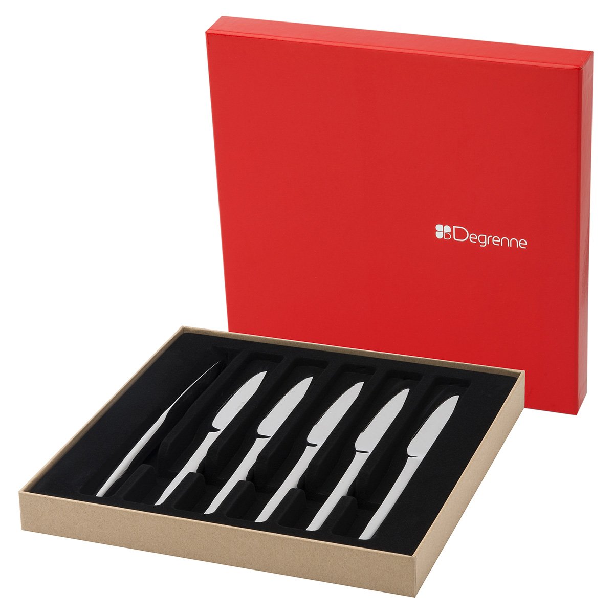 Guy Degrenne 206294 Set mit 6 Steakmessern, matt, Schwarz