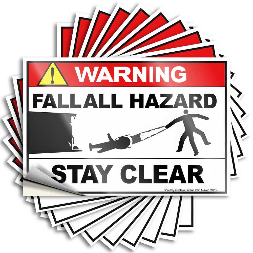 Bumper Fall, Interior Tumbler Fall Hazard Warning: Stay Clear of Danger Zone | Room Stuff(6X9CM)