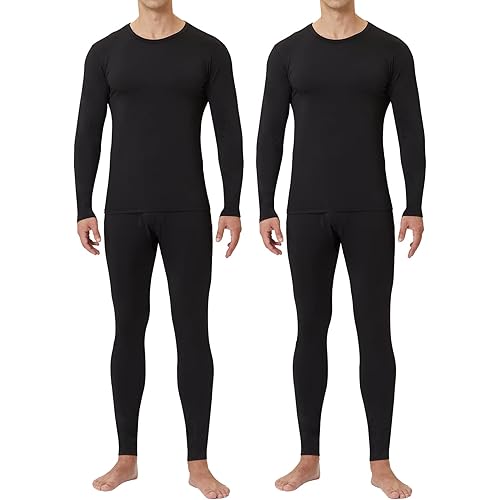 CL Men's Thermal Underwear Long Johns - 2 Pack Soft and Warm Long Underwear Base layer for Cold Weather