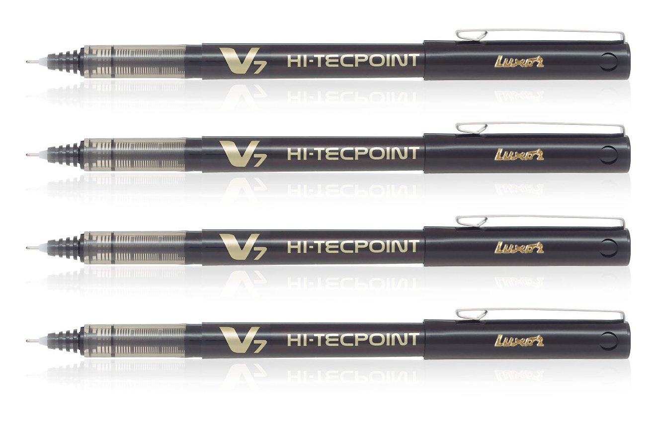 Amazon | Pilot 019577 Hi-Tecpoint V7 ペン ブラック 4本パック