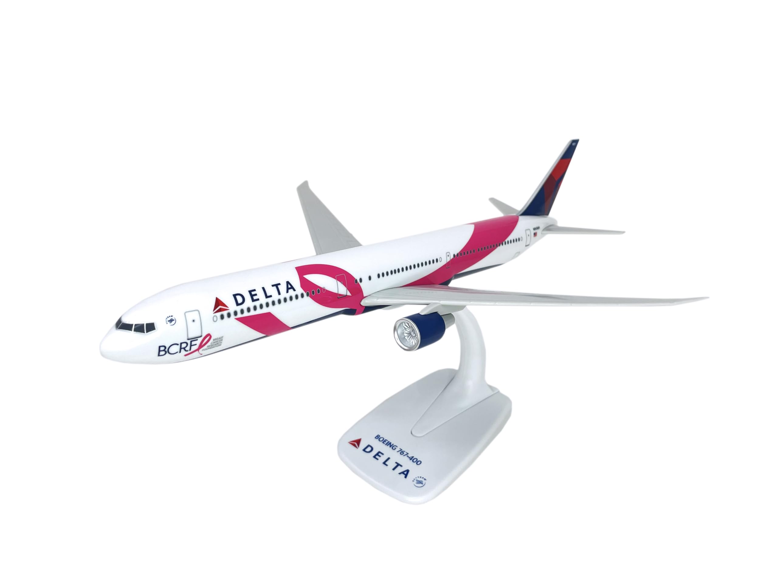 Flight Miniatures Delta (07-Cur) BCRF 767-400 1:200 Scale - Plastic Snap-Fit Model Airplane - Collectible Replica of Delta Airlines Model Boeing Aircraft - Part #ABO-76740H-009