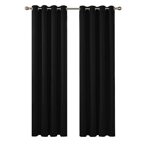 Black Curtains 90 Drop Amazon Co Uk